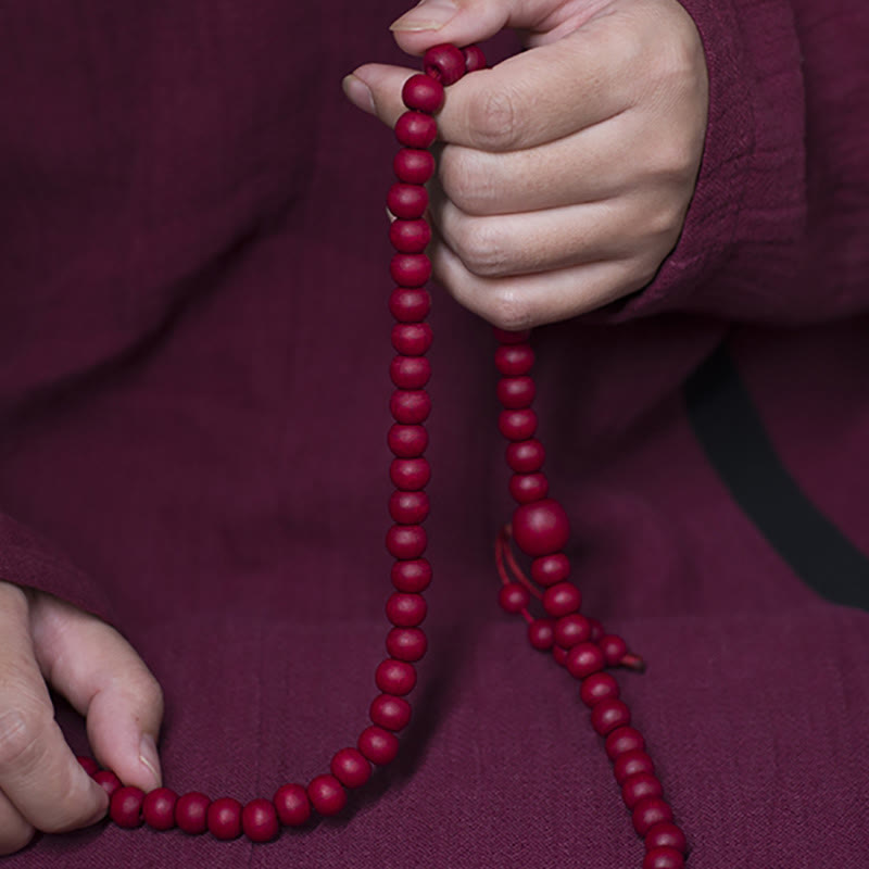 KarmaRipple's 108 Mala Beadwork Authentic Abelia Biflora Wood Protection Bracelet p1