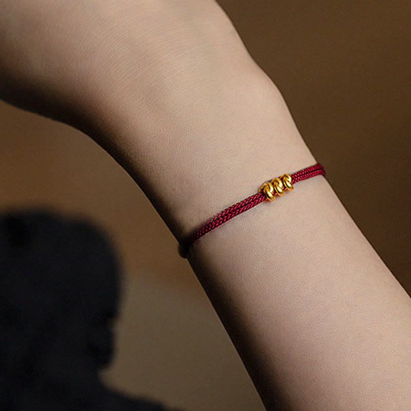 KarmaRipple's 999 Gold Wish Weave Design Handmade Luck?Braided Rope Bracelet p1