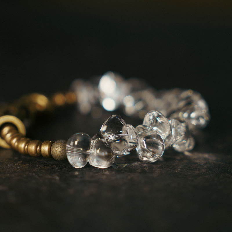 KarmaRipple's Irregular Ivory Gemstone Bronze Clarity Bracelet p1