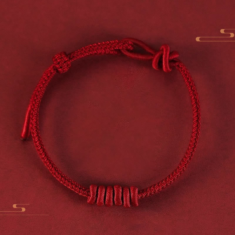 KarmaRipple's Red String Eight Stranded Rope Strength Bracelet p1
