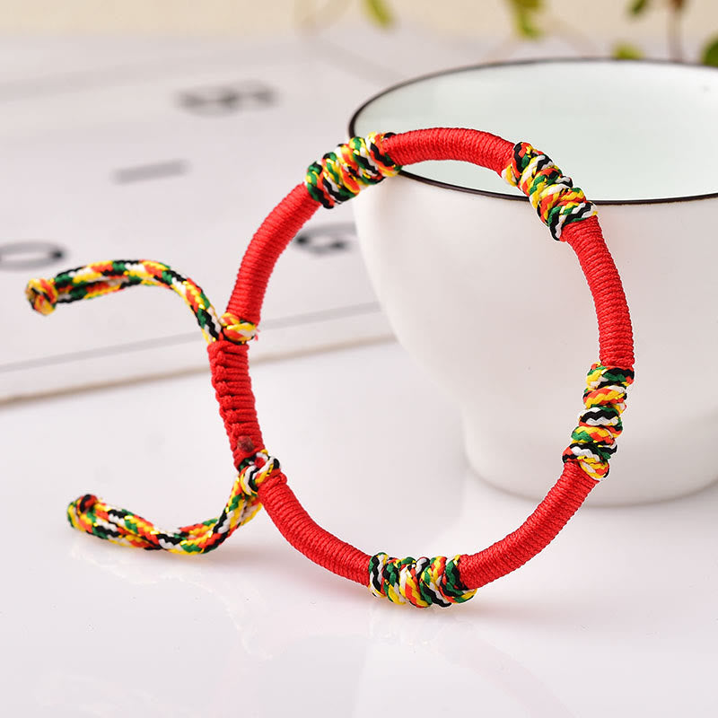 KarmaRipple's Tibetan Handmade Colorful King Kong Weave Fortunate Protection Braid String Bracelet p1