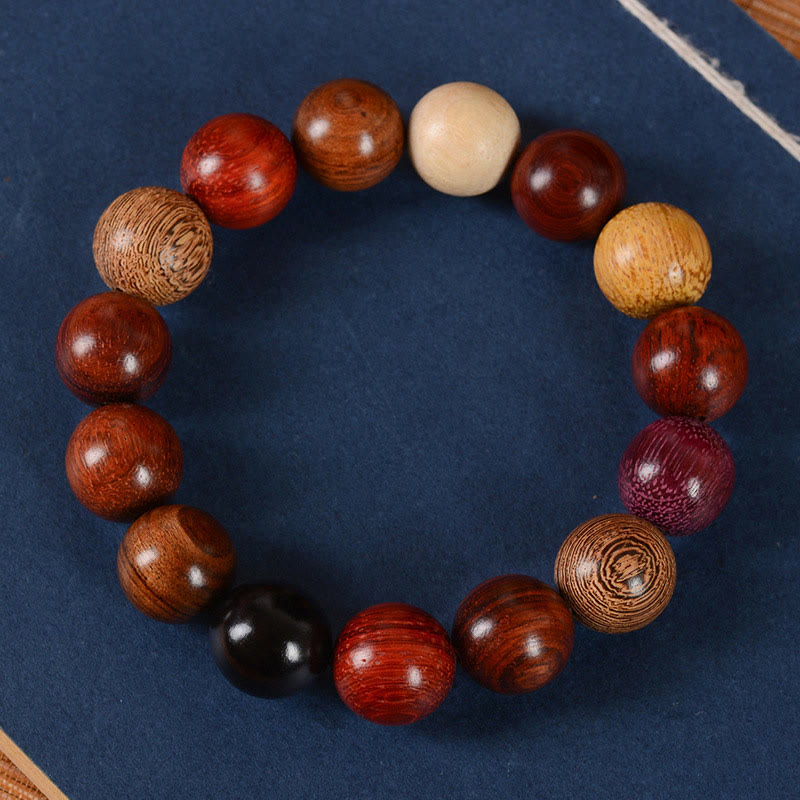 KarmaRipple's Multicolored Sandalwood Protection Balancing Bracelet p1