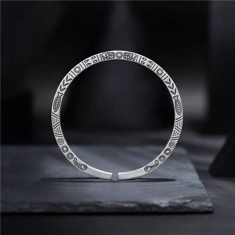 KarmaRipple's Koi Fish Elephant Sun Totem Fortune Wealth Cuff Bracelet Bangle p1