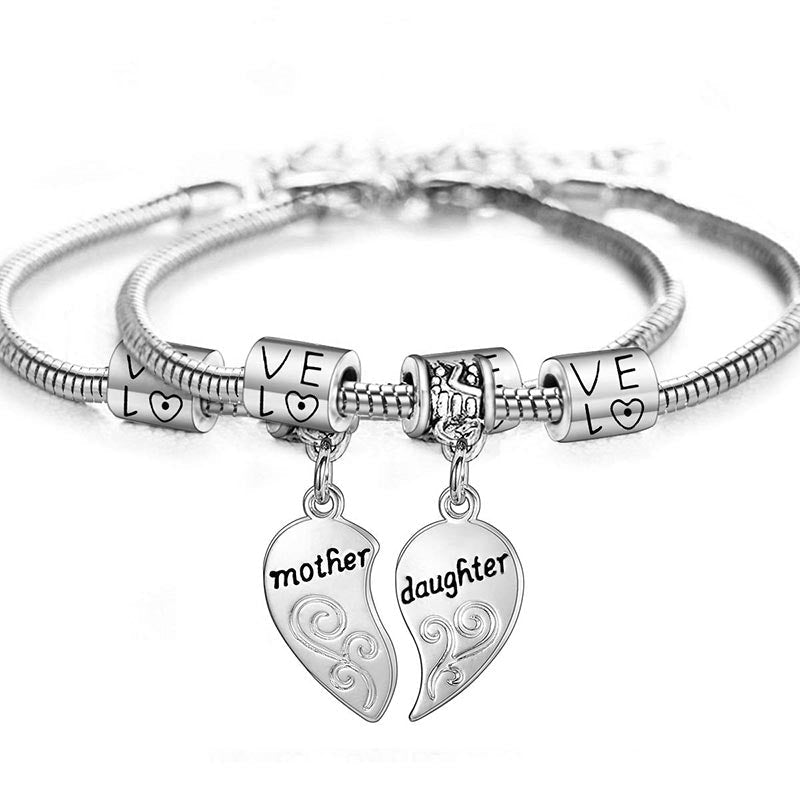 KarmaRipple's 2pcs Matching Heart Mother Daughter Bracelets p1
