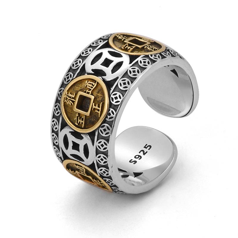 KarmaRipple's Five-Emperor Coins Balance Adjustable Ring p1