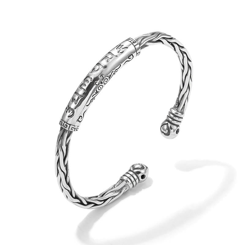 KarmaRipple's Tibet Om Mani Padme Hum Engraved Focus Cuff Bracelet Bangle p1