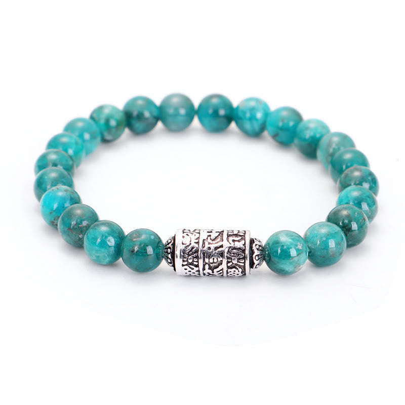 KarmaRipple's Authentic Lazurite Pietersite Unakite Om Mani Padme Hum Bead Positive Bracelet p1