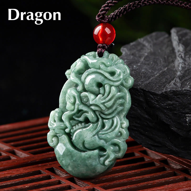 KarmaRipple's Authentic Jade 12 Chinese Zodiac Prosperity Pendant Necklace p1