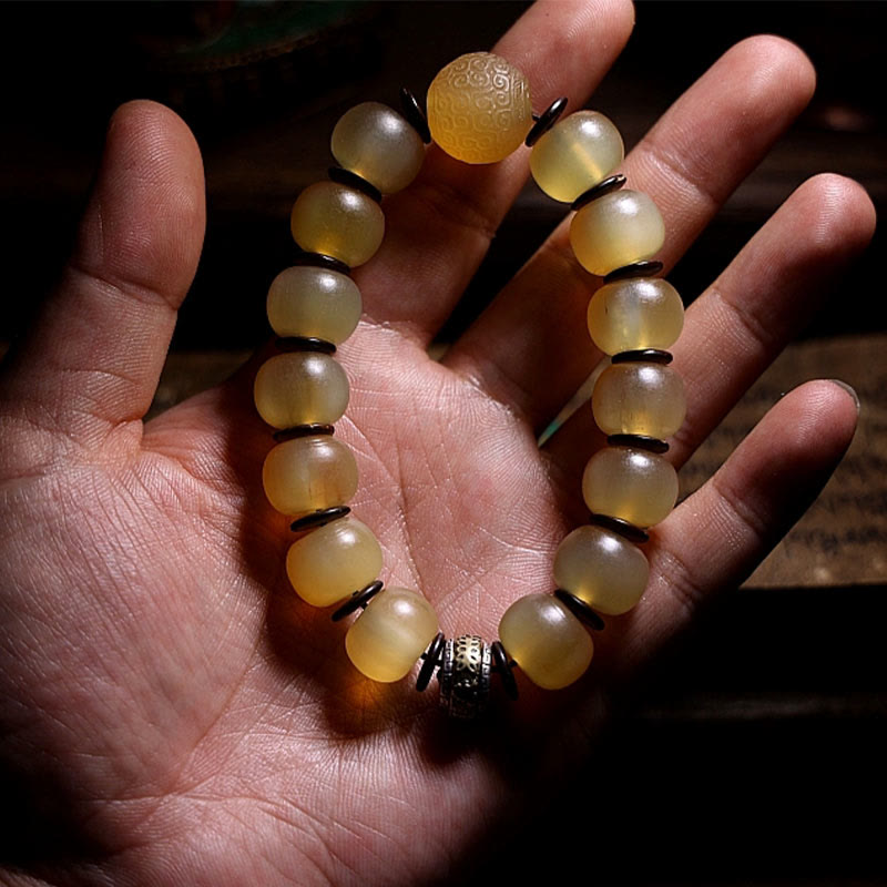 KarmaRipple's Handmade Tibetan Sheep Horn Om Mani Padme Hum Auspiciousness Bracelet p12