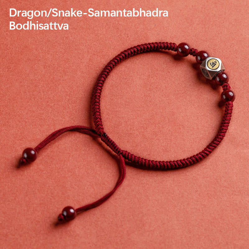 KarmaRipple's 925 Sterling Silver Chinese Zodiac Natal Buddha Cinnabar Calm Bracelet p44