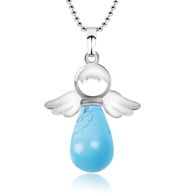 KarmaRipple's Little Angel Wings Authentic Gemstone Fortune Pendant Necklace p8