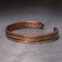 KarmaRipple's Magnetic Bronze Balance Adjustable Cuff Bracelet Bangle Ring