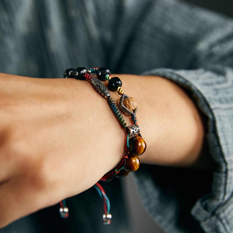 KarmaRipple's 925 Sterling Silver Tiger's Eye Bodhi Seed Handmade Courage Bracelet p9