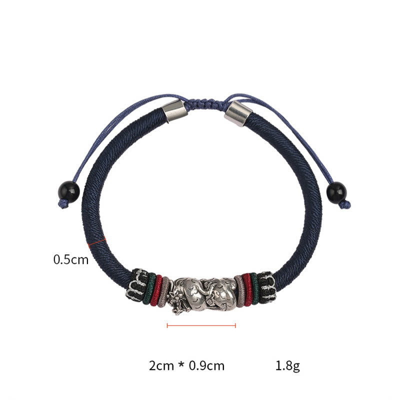 KarmaRipple's Handmade 925 Sterling Silver Year Of The Dragon Auspicious Dragon Fortune Rope Bracelet p9