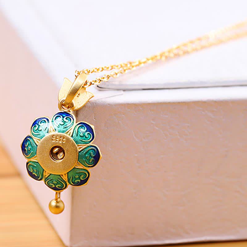 KarmaRipple's 925 Sterling Silver Tibet Lotus Prayer Wheel Red Agate Enlightenment Pendant Necklace p7