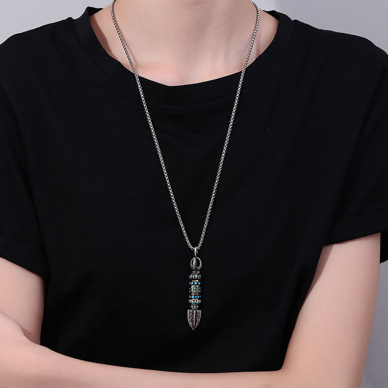 KarmaRipple's Tibetan Om Mani Padme Hum Protection Wealth Rotatable Pendant Necklace p4