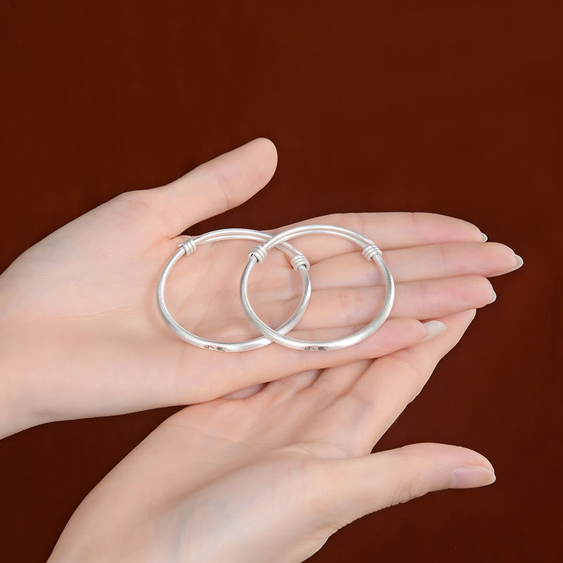 KarmaRipple's 999 Sterling Silver Peace And Joy Protection Kids Child Bracelet Bangle p5