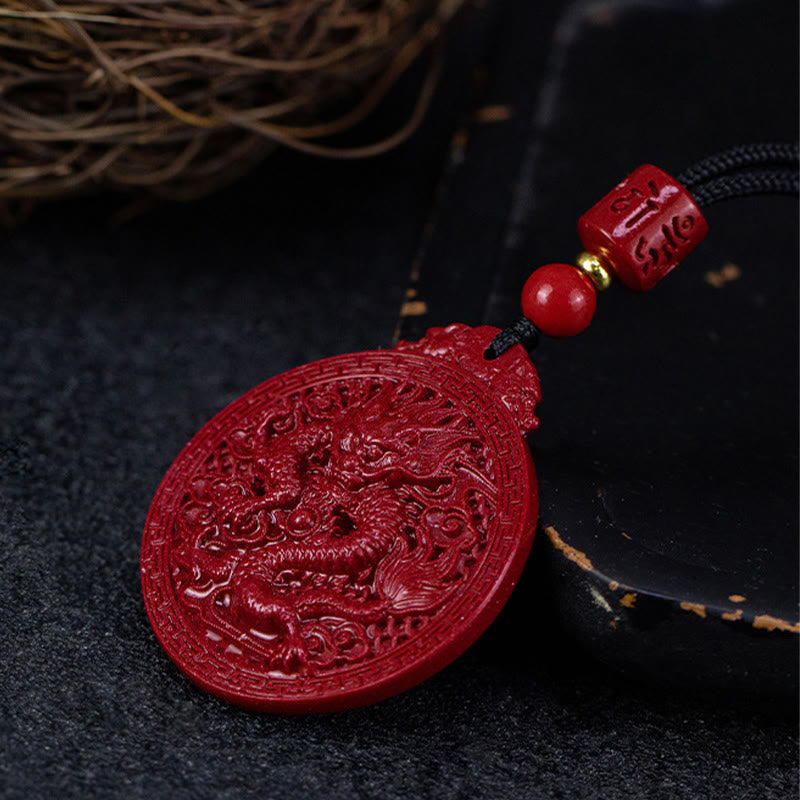 KarmaRipple's Year of the Dragon Authentic Cinnabar Dragon Protection Pendant Necklace p8