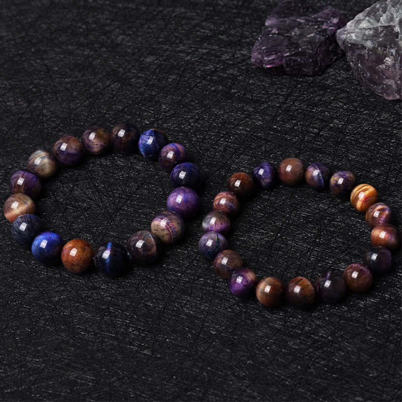 KarmaRipple's Authentic Purple Tiger Eye Protection Strength Bracelet p6