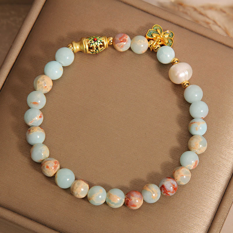 KarmaRipple's Shoushan Stone Pearl Butterfly Wealth Bracelet p7