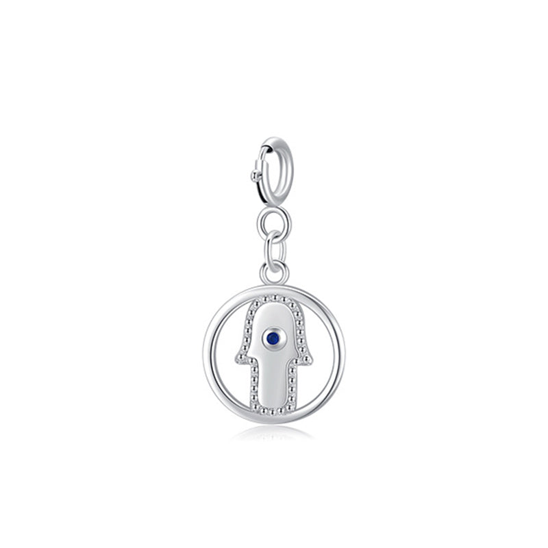 KarmaRipple's 925 Sterling Silver Evil Eye Hamsa Symbol Prosperity Fortune Chain Pendant Necklace p3