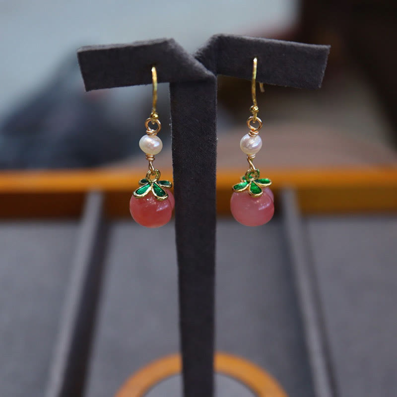 KarmaRipple's Gold-plated Bronze Authentic Yanyuan Agate Pearl Positive Pendant Necklace Bracelet Earrings Set p13