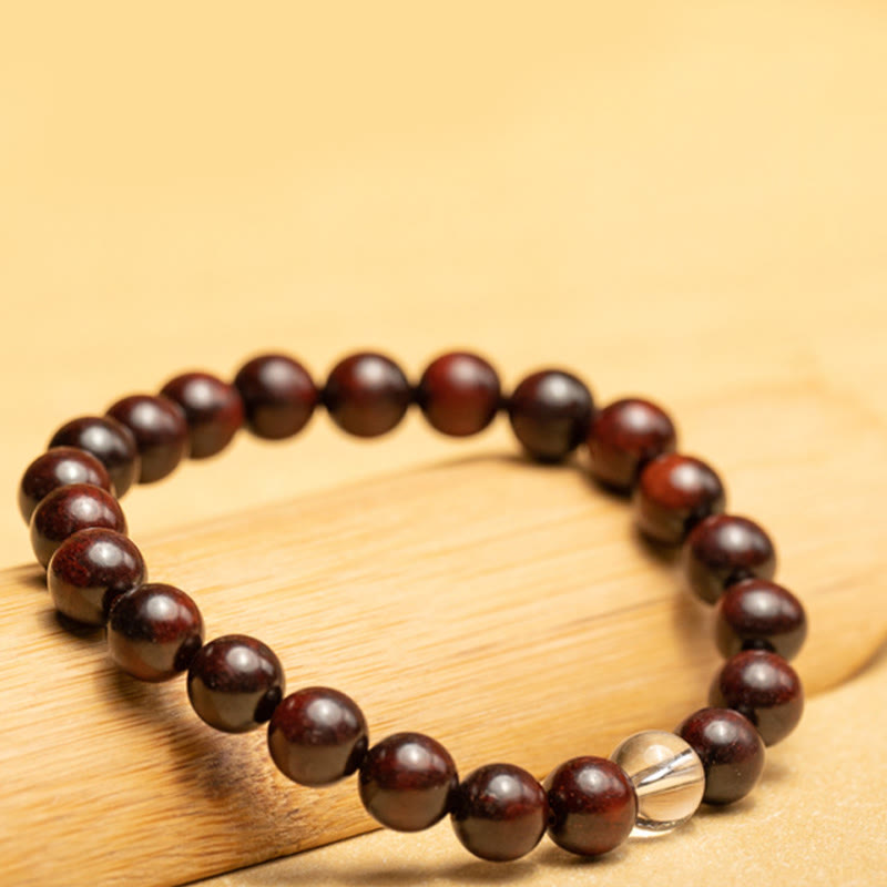 KarmaRipple's Small Leaf Red Sandalwood Ivory Gemstone Protection Bracelet p3