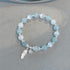 925 Sterling Silver Aquamarine&Cat's Eye(Wrist Circumference 14-16cm)
