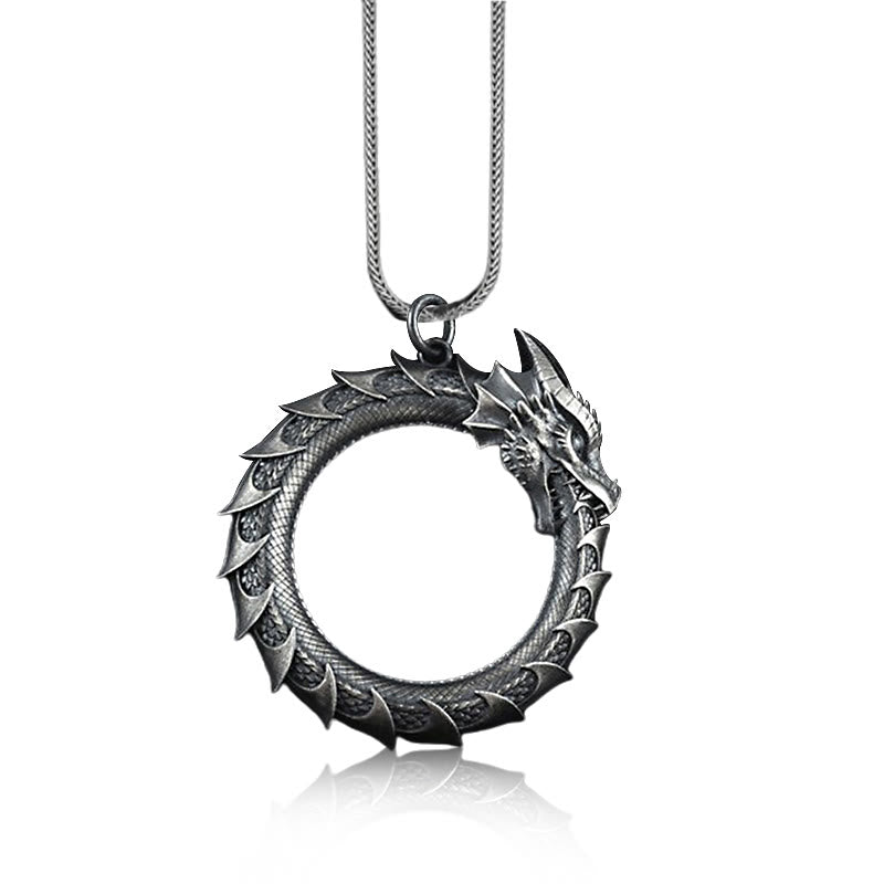 KarmaRipple's Pure Tin Dragon Snake Protection Pendant Necklace p3