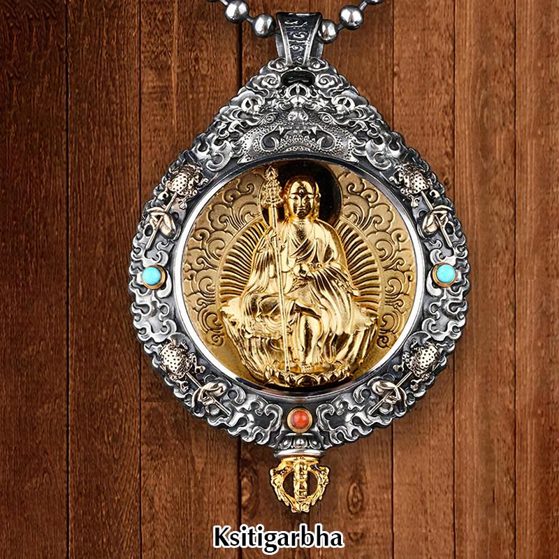 KarmaRipple's Chinese Zodiac Natal Buddha Thangka Nine Palaces Eight Diagrams Wealth Rotatable Pendant Necklace p11