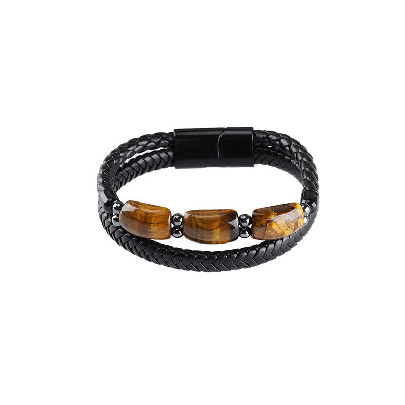 KarmaRipple's Authentic Tiger Eye Protection Willpower Magnetic Buckle Leather Bracelet p9