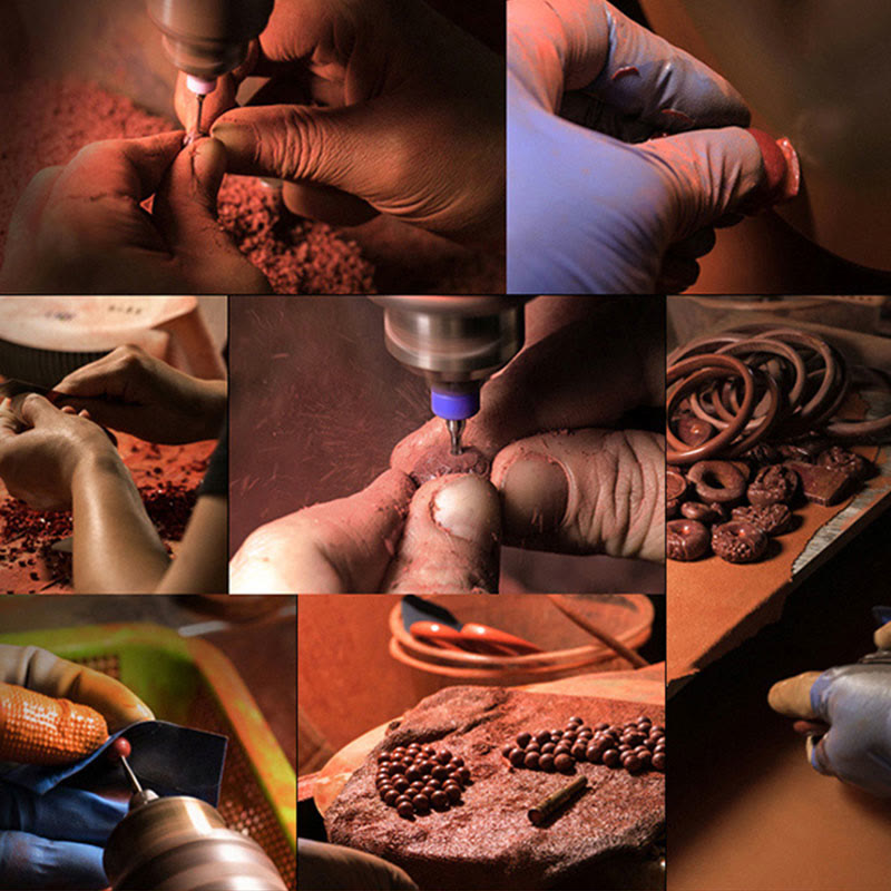 KarmaRipple's Tibet Cinnabar Om Mani Padme Hum Engraved Blessing Woven Bracelet p20