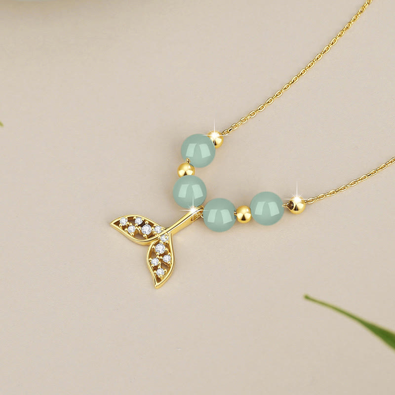 KarmaRipple's 925 Sterling Silver Hetian Jade Bead Fishtail Fortune Pendant Necklace p10