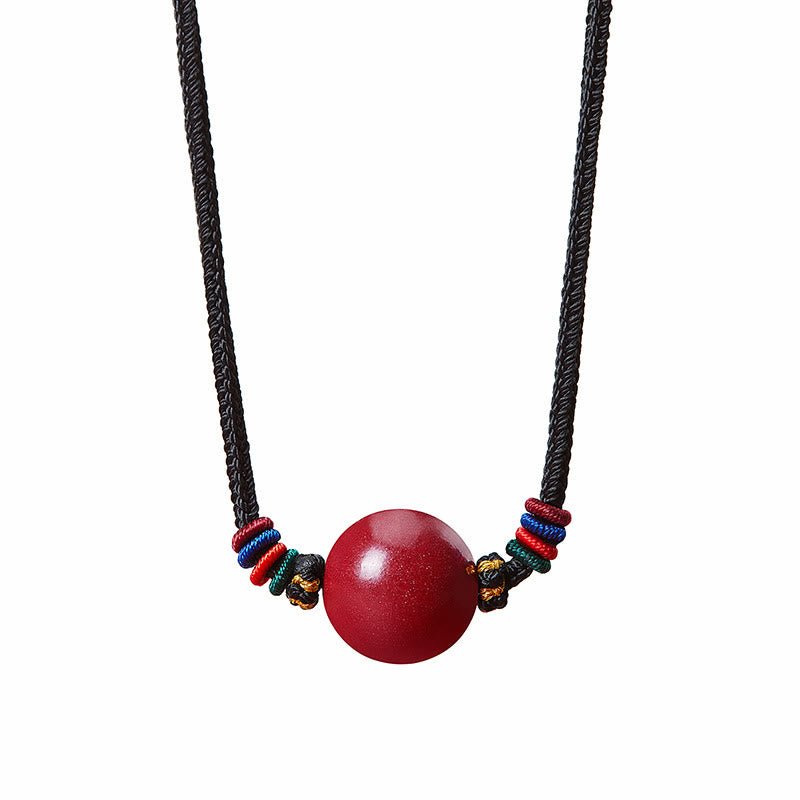 KarmaRipple's Cinnabar Bead Blessing String Pendant Necklace p8