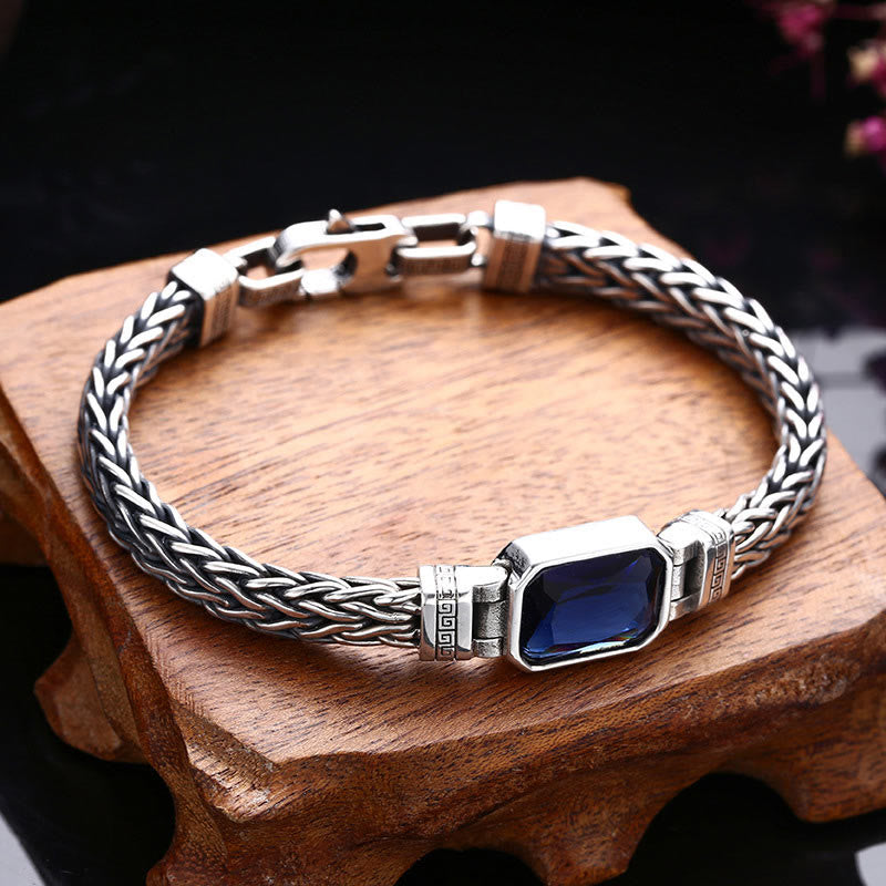 KarmaRipple's Retro Blue Acrylic Dragon Keel Woven Design Balancing Wealth Buckle Bracelet p18