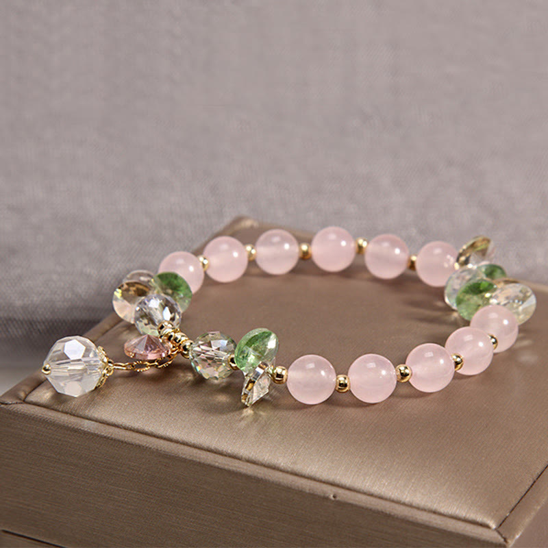 KarmaRipple's Cat's Eye Pink Gemstone Peace Talisman Bracelet p7