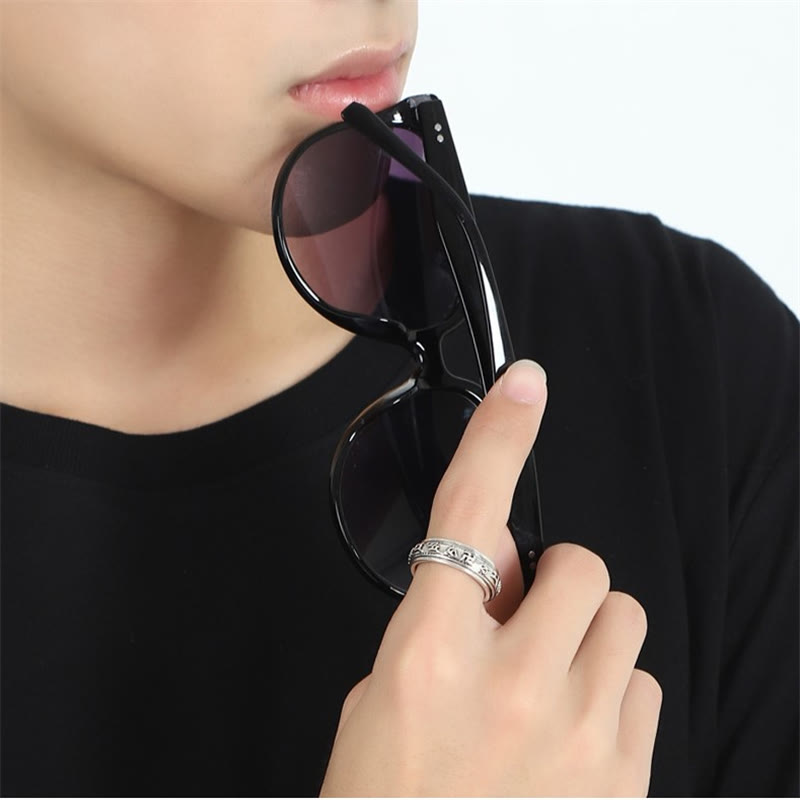 KarmaRipple's Tibetan Om Mani Padme Hum PiXiu Engraved Wealth Fortune Rotatable Ring p8