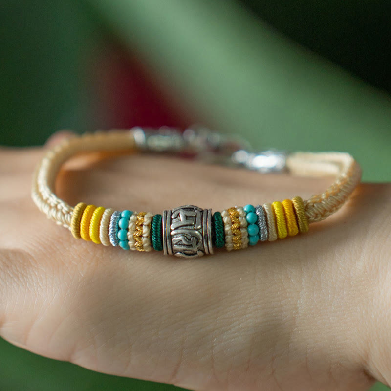 KarmaRipple's Handmade 925 Sterling Silver Tibetan Om Mani Padme Hum Purity Woven Bracelet p6