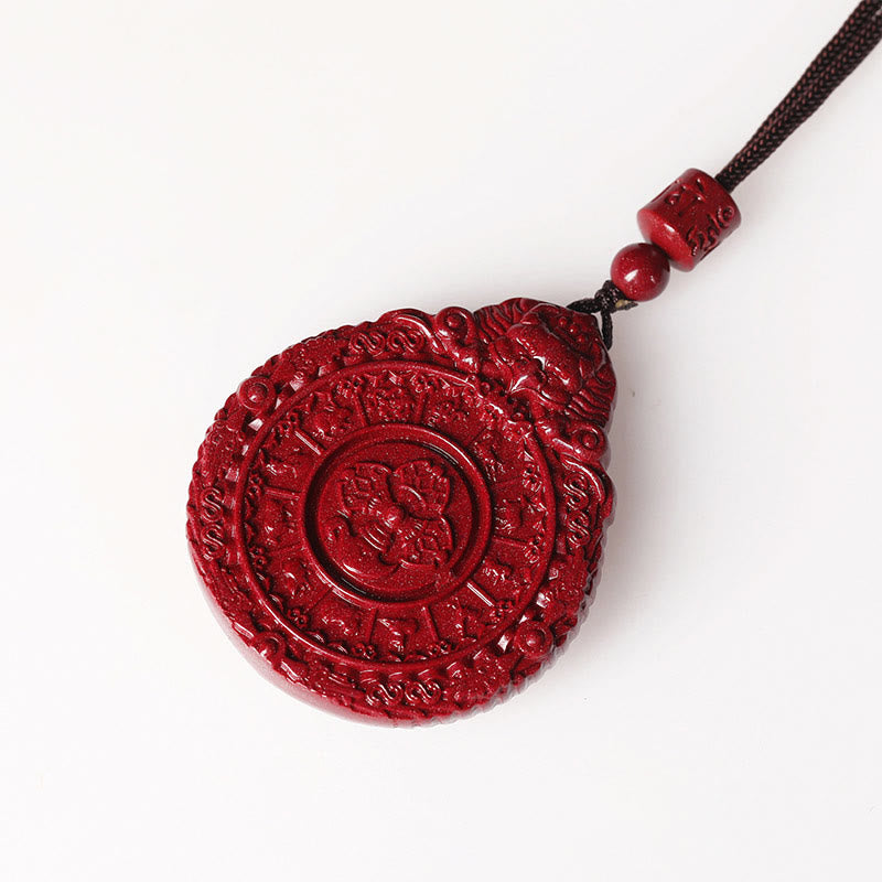 KarmaRipple's Chinese Zodiac Authentic Cinnabar Bagua Amulet Keep Away Evil Spirits Pendant Necklace p4