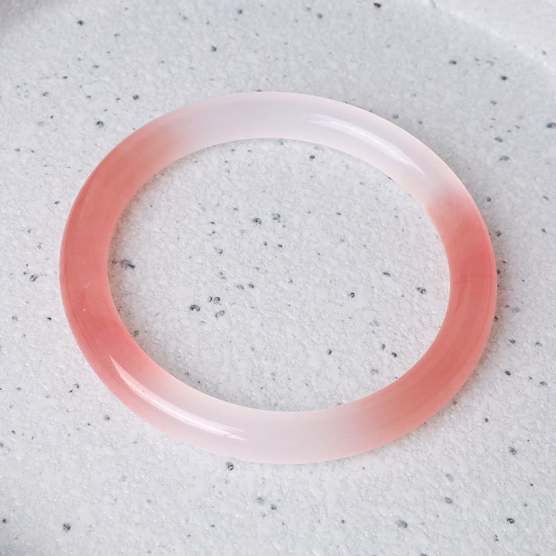 KarmaRipple's Pink Golden Silk Jade Wealth Bracelet Bangle p8