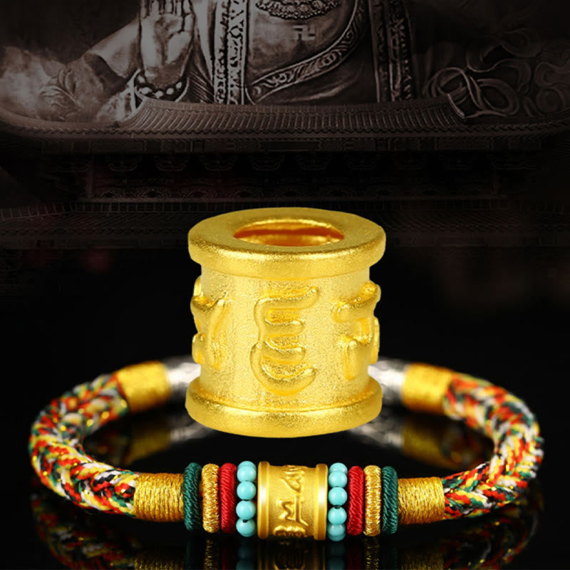KarmaRipple's Tibet 999 Gold Om Mani Padme Hum Handmade Eight Thread Peace Weave Fortune Bracelet p19
