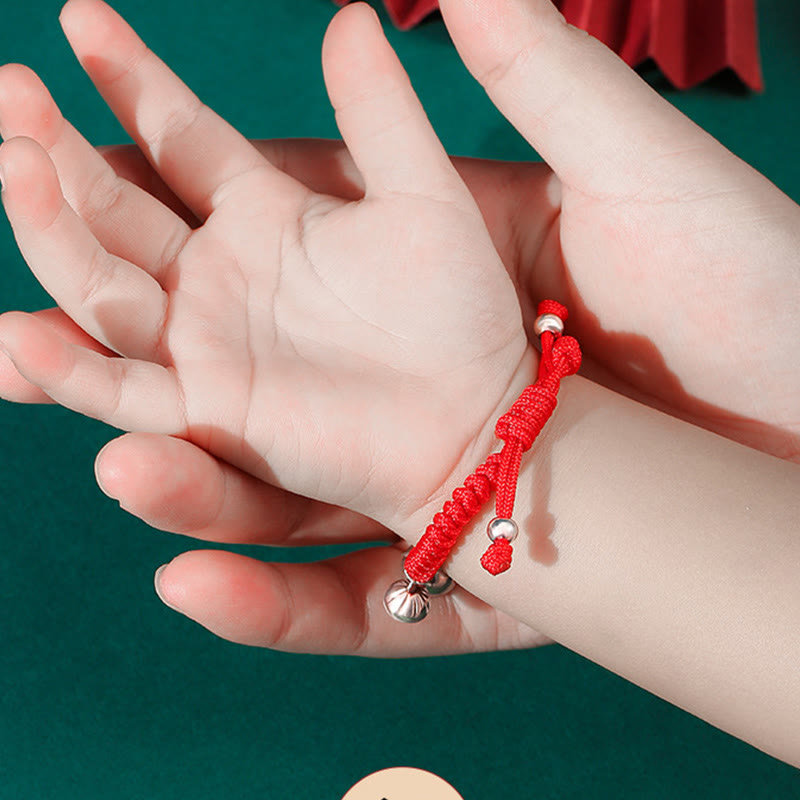 KarmaRipple's 925 Sterling Silver Handmade Fu Character Fortunate Money Bag Chinese Lock Talisman Bell Lotus Bronze Coin King Kong Weave Woven Kids Bracelet p16