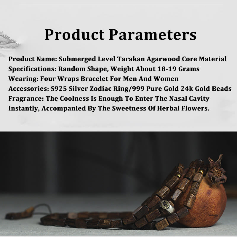 KarmaRipple's Tarakan Rare Agarwood 925 Sterling Silver Chinese Zodiac 999 Pure Gold Beadwork Ward Off Evil Spirits Bracelet p10