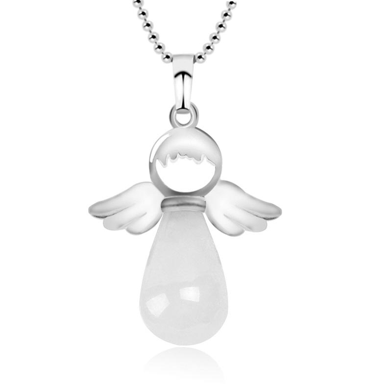 KarmaRipple's Little Angel Wings Authentic Gemstone Fortune Pendant Necklace p51