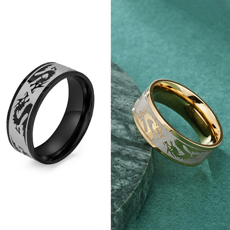 KarmaRipple's Dragon Carved Protection Strength Titanium Steel Ring p9