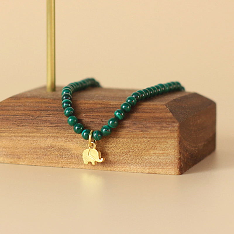 KarmaRipple's Authentic Malachite Elephant Anti-Anxiety Talisman Bracelet p7