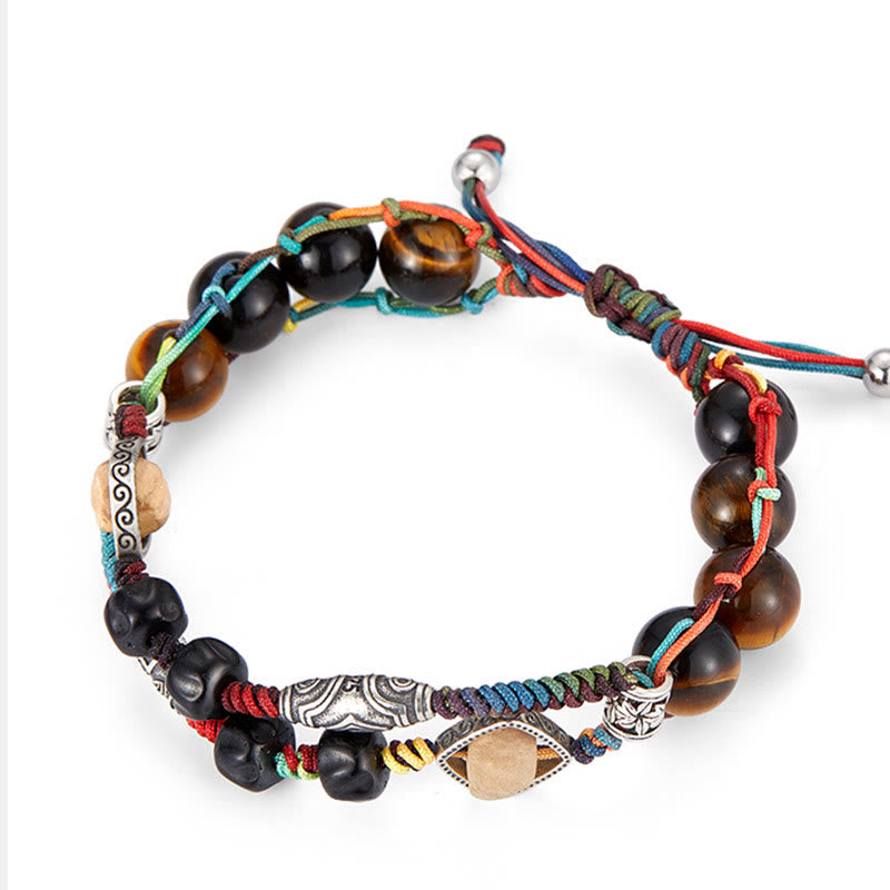 KarmaRipple's 925 Sterling Silver Tiger's Eye Bodhi Seed Handmade Courage Bracelet p3