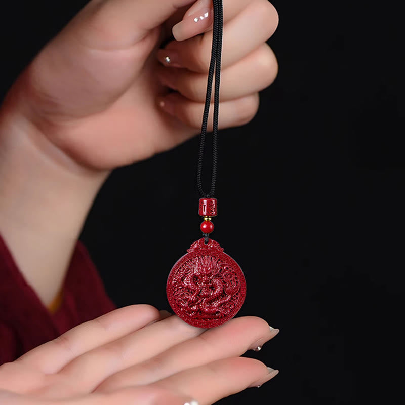KarmaRipple's Year of the Dragon Authentic Cinnabar Dragon Protection Pendant Necklace p12
