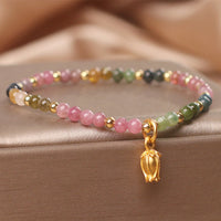 KarmaRipple's Colorful Tourmaline Flowers Positive Bracelet
