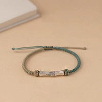 KarmaRipple's 925 Sterling Silver Bamboo Protection Woven Bracelet